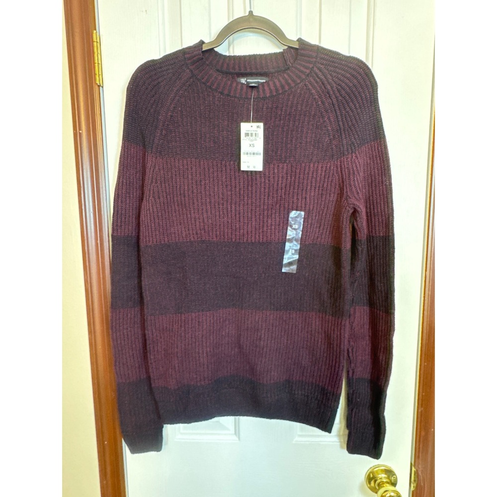INC International Concepts Striped Sweater Crew‎ Neck Pullover Knitwear XS